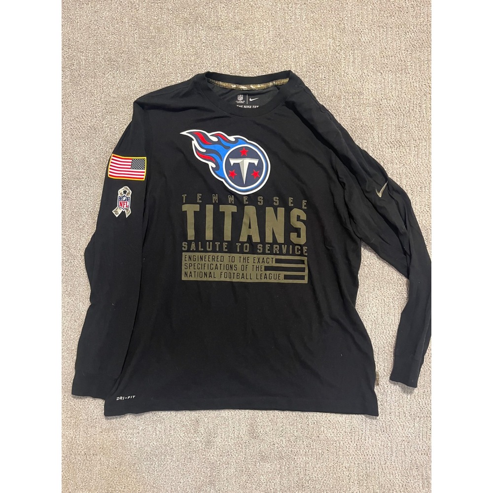 Nike Tennessee Titans Salute to Service Long Sleeve Dri-FIT Shirt Mens XL Black